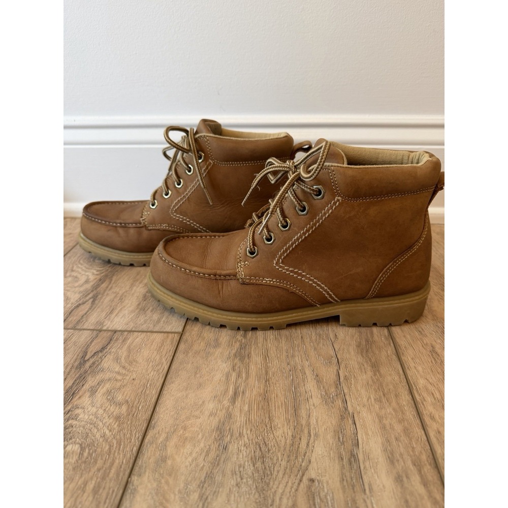 Judith Sport Ankle Boot Women 8.5 Brown NWOT Leather Lace Up Moc Toe W0343 - Picture 4 of 9